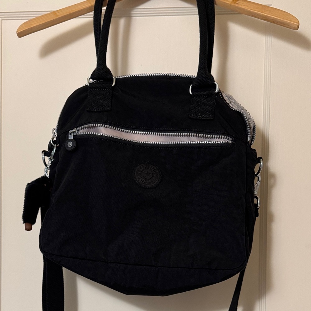 Kipling Black Women's crossbody with handles. used once - Picture 4 of 12